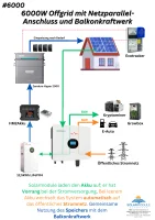 6000W Inselwechselrichter mit Netzumschaltung bei leerem Akku Growatt SPF6000